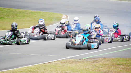 Drivers brace themselves for the start of a race at the Cooloola Coast Kart Club’s Cooloola Junior Gold meet at the weekend. Drivers brace themselves for the start of a race at the Cooloola Coast Kart Club’s Cooloola Junior Gold meet at the weekend.